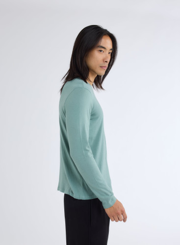 Long Sleeves Round neck T-shirt in Organic Cotton / Cashmere